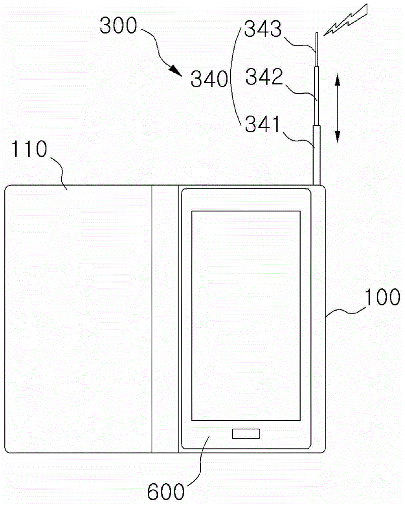 Portable terminal case having electric shock function with additional fingerprint recognition