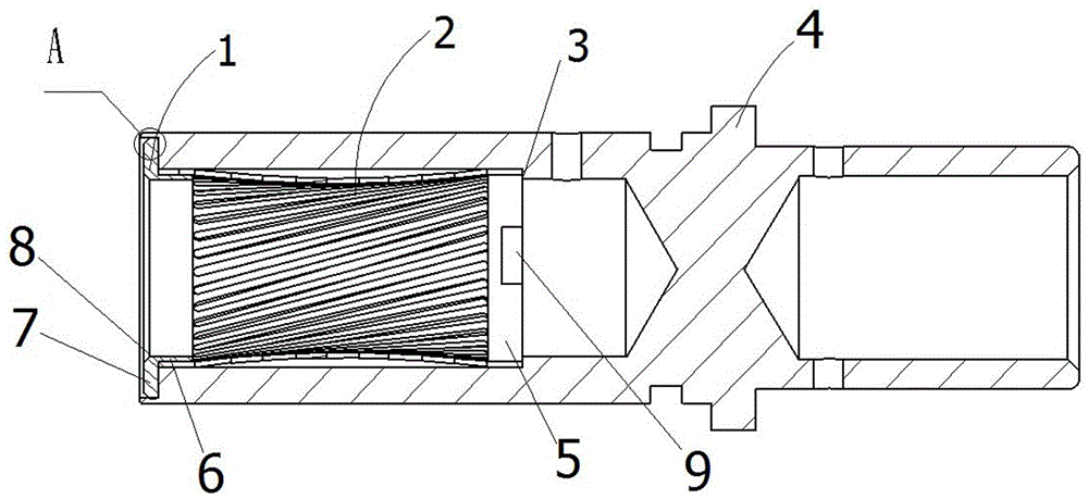 Cage type leaf spring, jack using same and electric connector