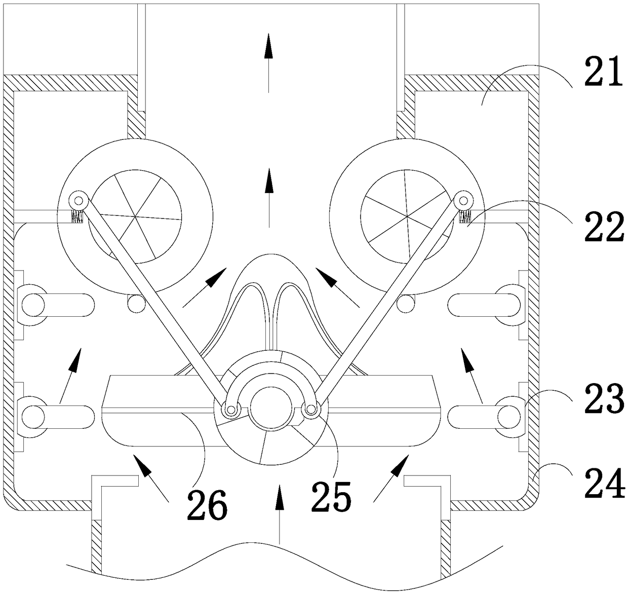 Backwashing device for domestic wastewater treatment and recycling system