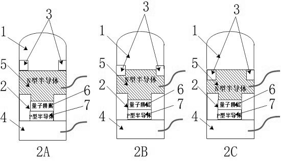 Small-divergence-angle N-type common-cathode Micro LED device and array thereof