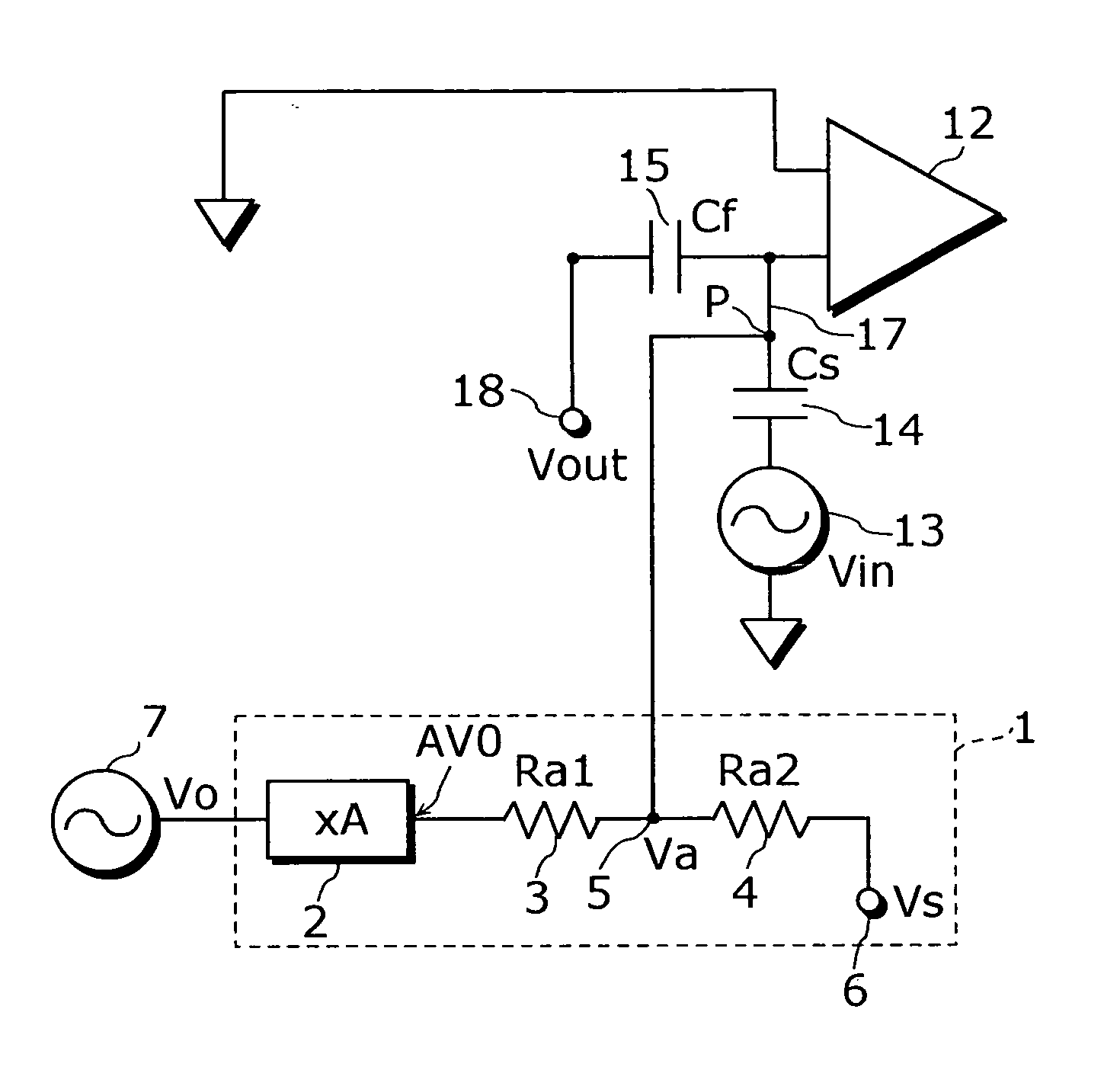 Potential fixing device, potential fixing method, and capacitance mearuing instrument