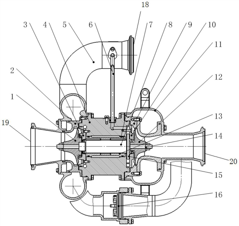 A two-wheel supercharged turbo cooler driven by an aerodynamic pressure bearing