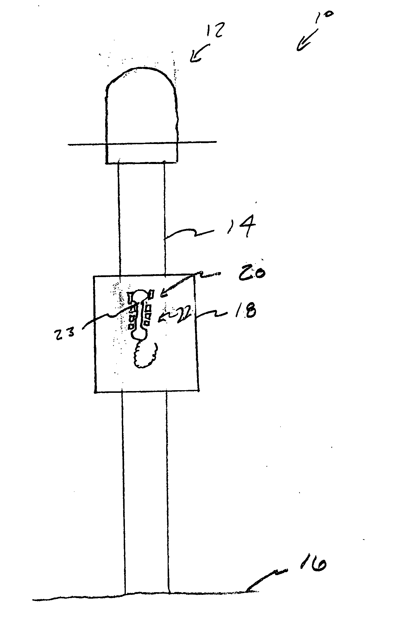 Ambient light sensing solar powered pulsed LED visual indicator apparatus and method