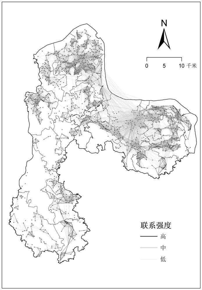 Rural residential area social network modeling method based on public service facility configuration