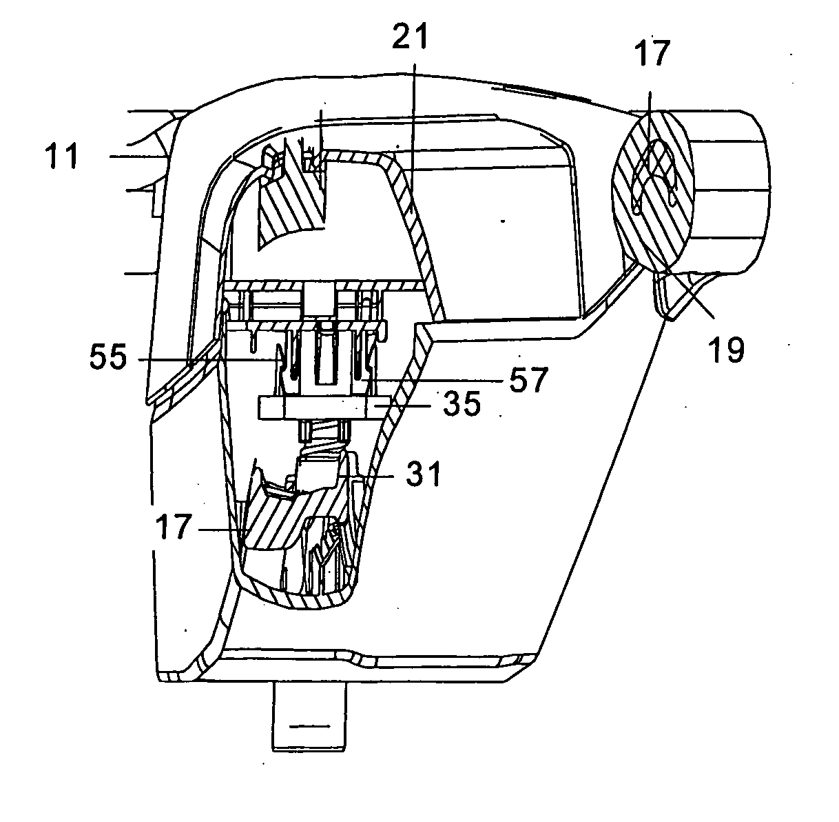 Vehicle steering wheel with floating horn