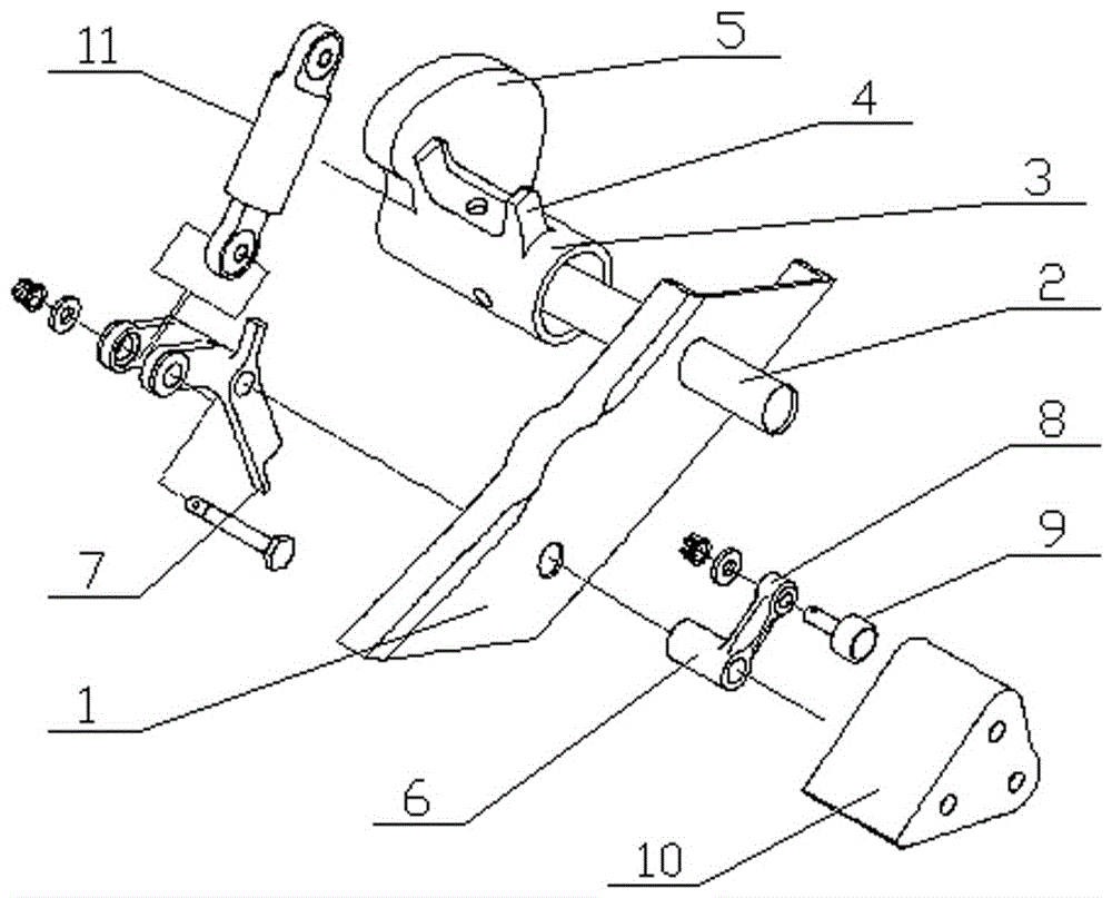 Lifting locking mechanism of civil aircraft cabin door locking handle shaft