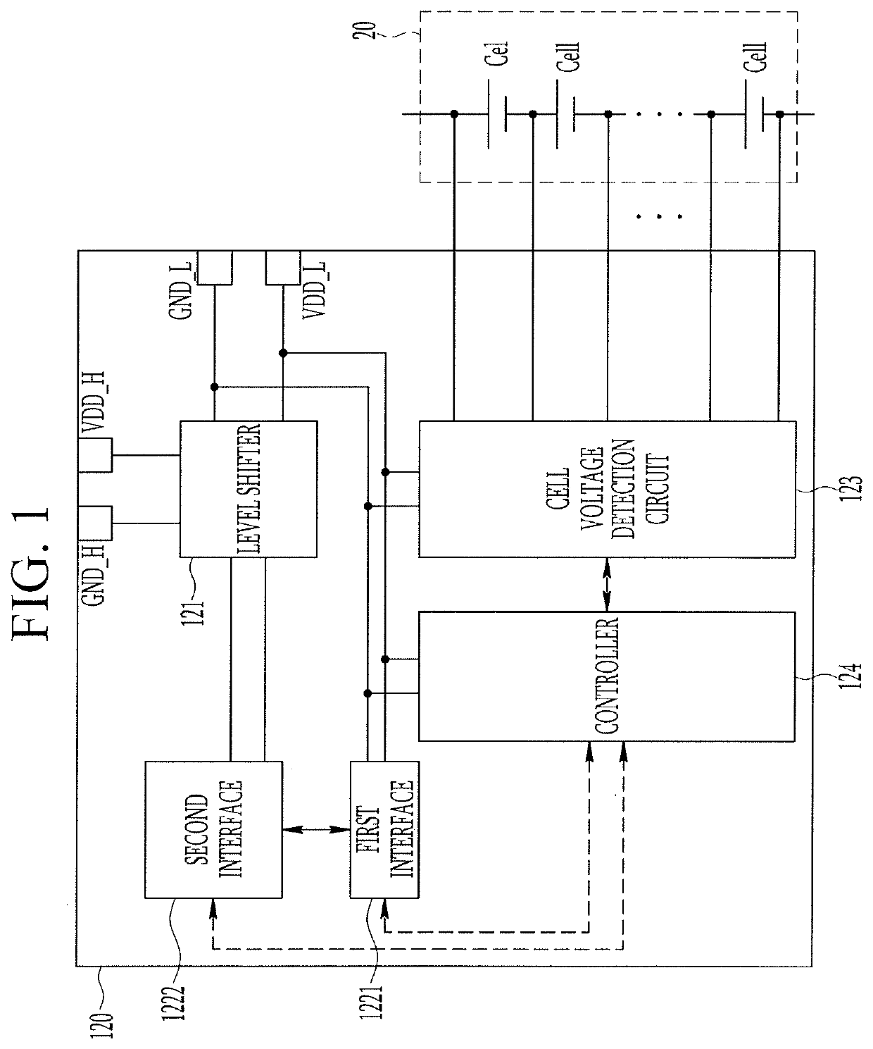 Voltage detection integrated circuit and battery management system including same