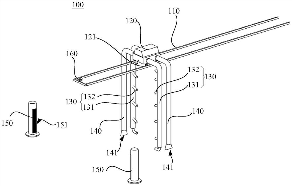 Equipment cleaning device and method and spinning equipment