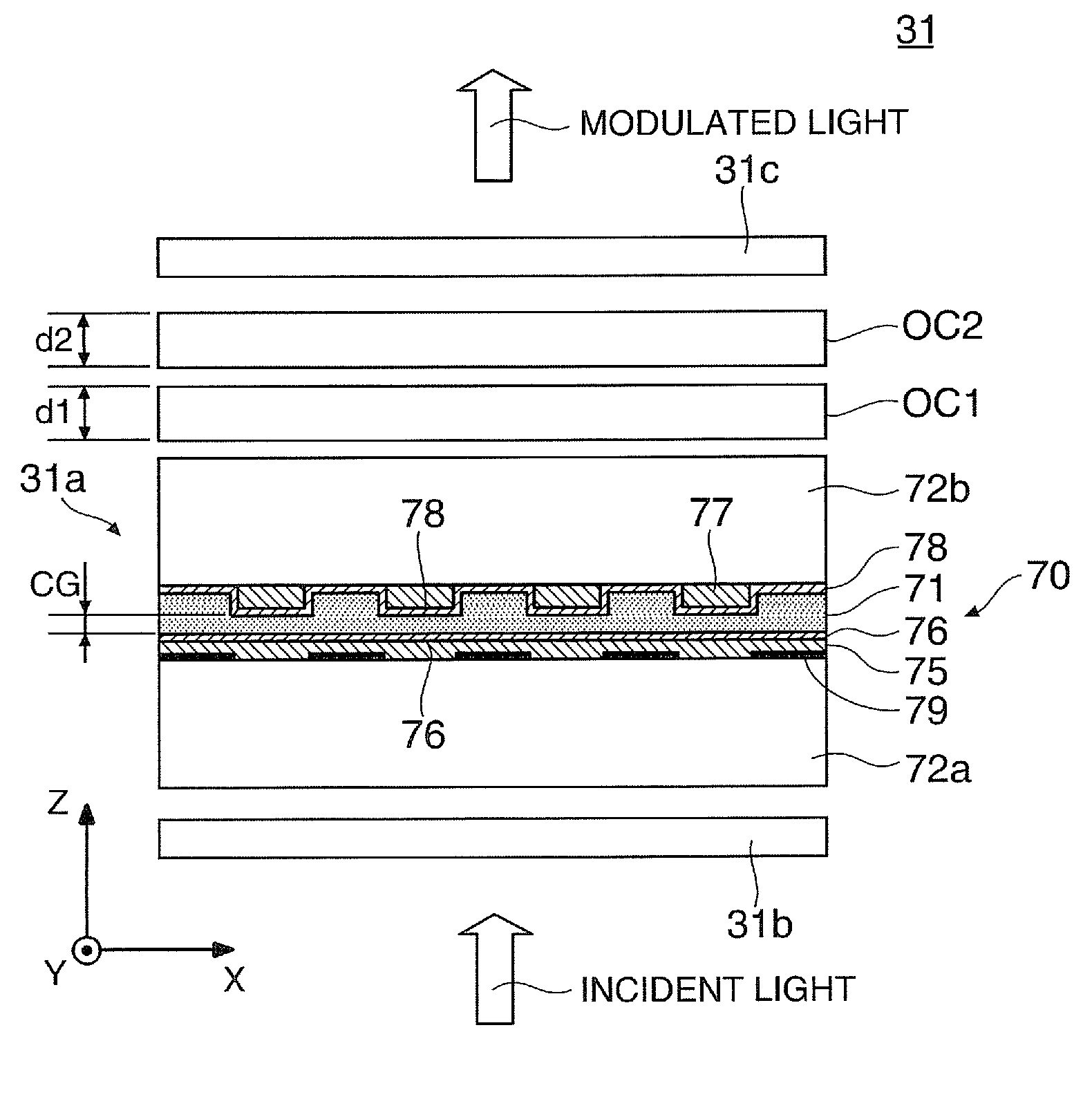 Liquid crystal display device and projector