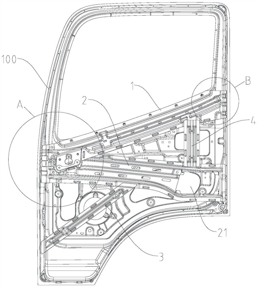 Vehicle door reinforcing structure, vehicle door assembly and vehicle