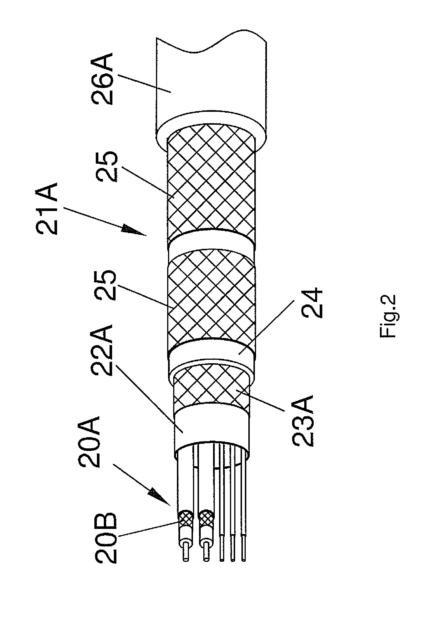 Floating segmented shield cable assembly
