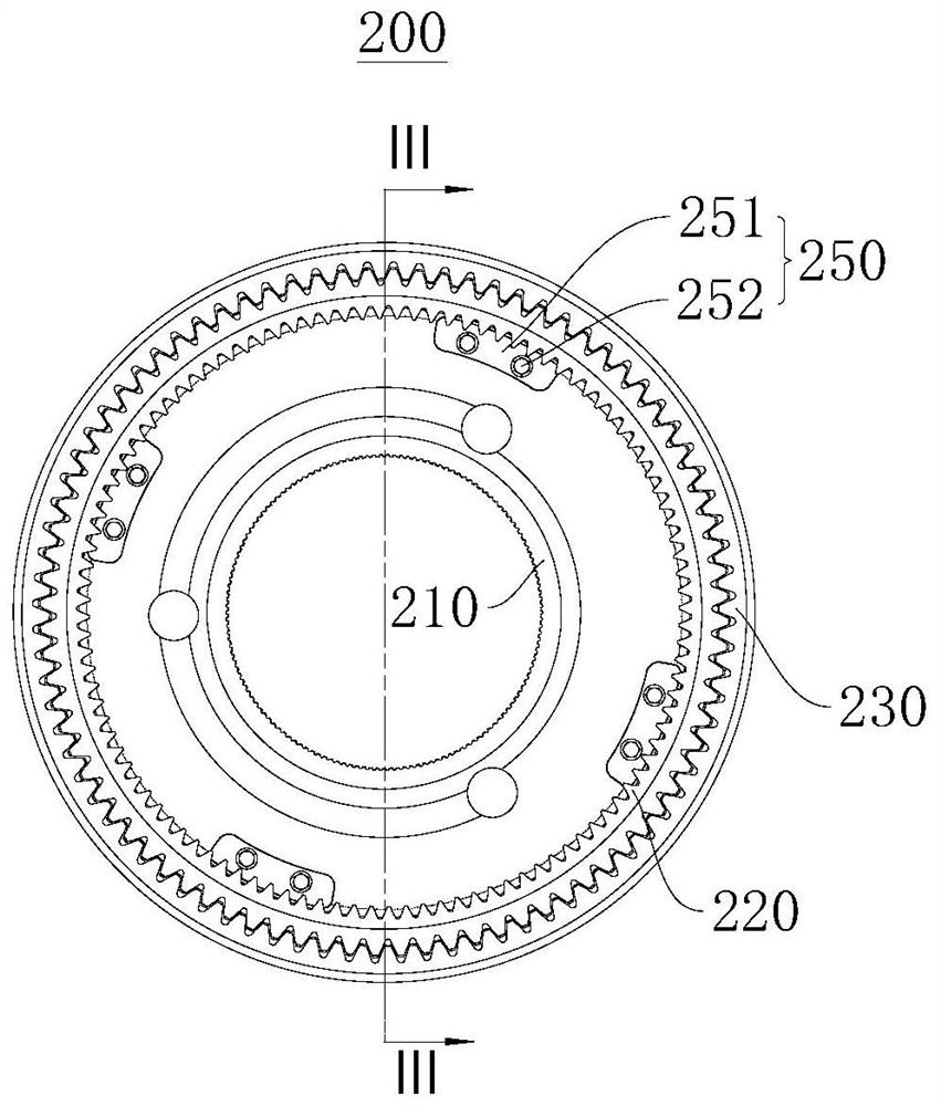 Ring gear structure and planetary gear transmission device