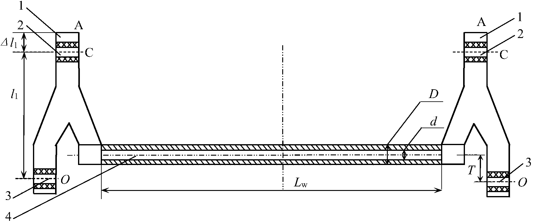 Method for checking twisted pipe stress intensity of inner biased non-coaxial type cab stabilizer bar