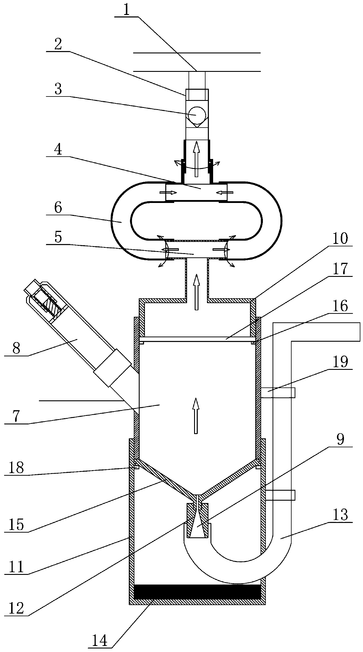 Vertical anti-backflow sieve pore-type novel atomizing device