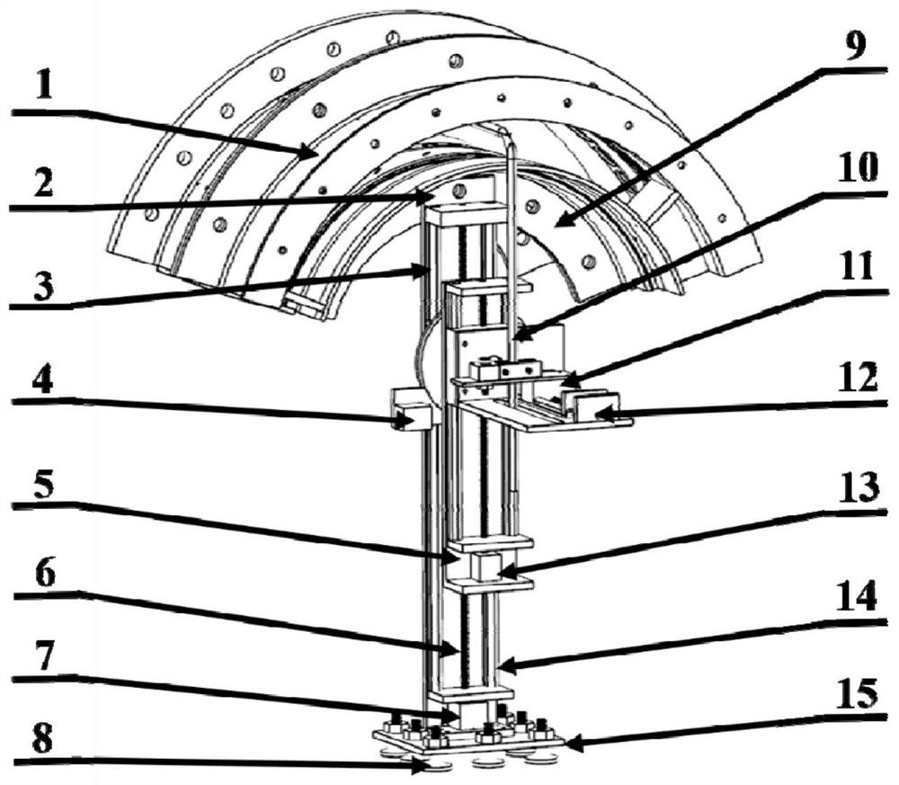 Coordinate displacement mechanism for fan-shaped blade grid ...