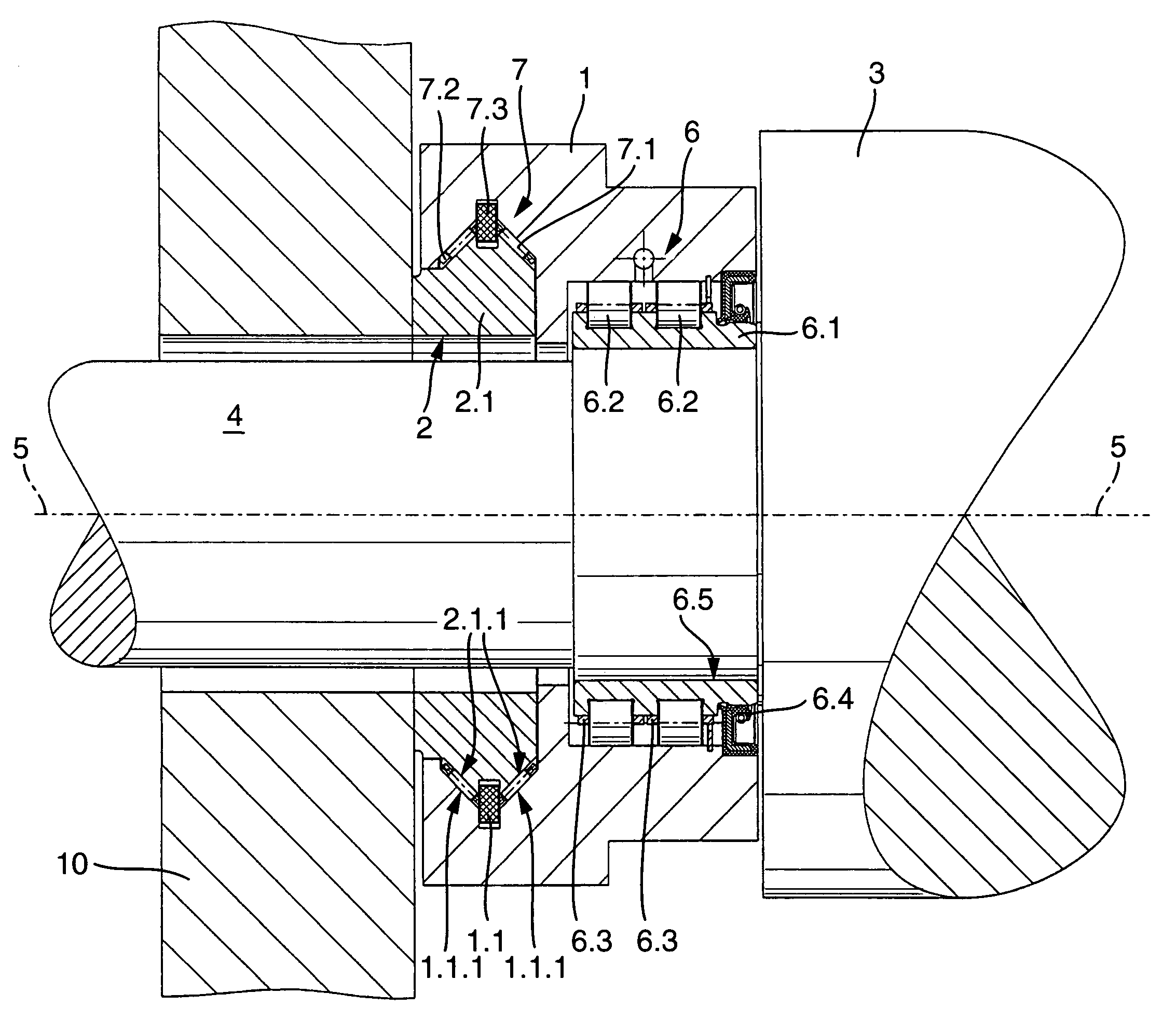 Bearing arrangement for cylinders, rolls or drums