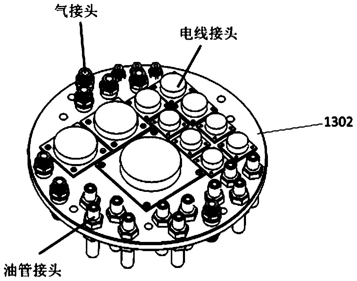 Double arm type five spindle head structure