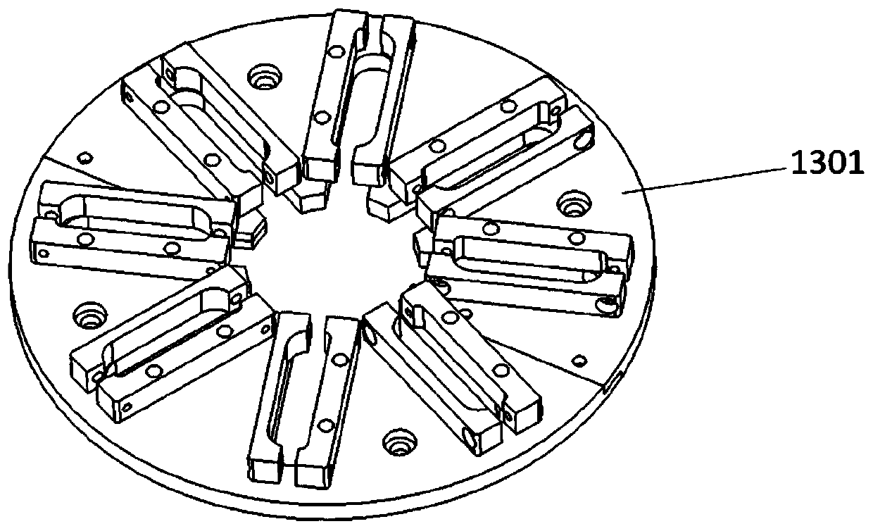 Double arm type five spindle head structure