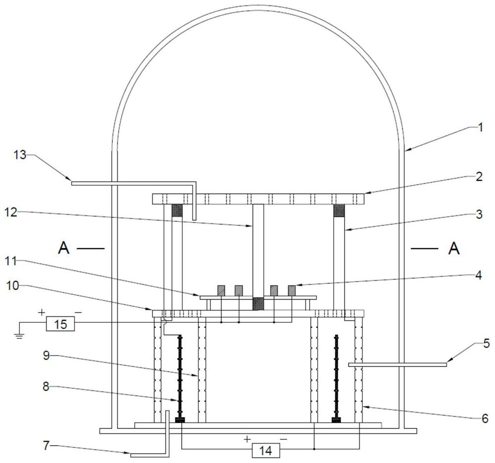 Ion carbonitriding treatment device for titanium alloy surface