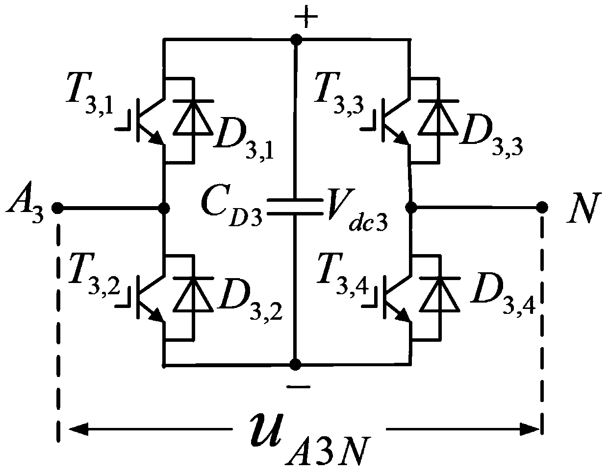 Mixing cascaded multi-electric-level converter topology and control method based on T type APF