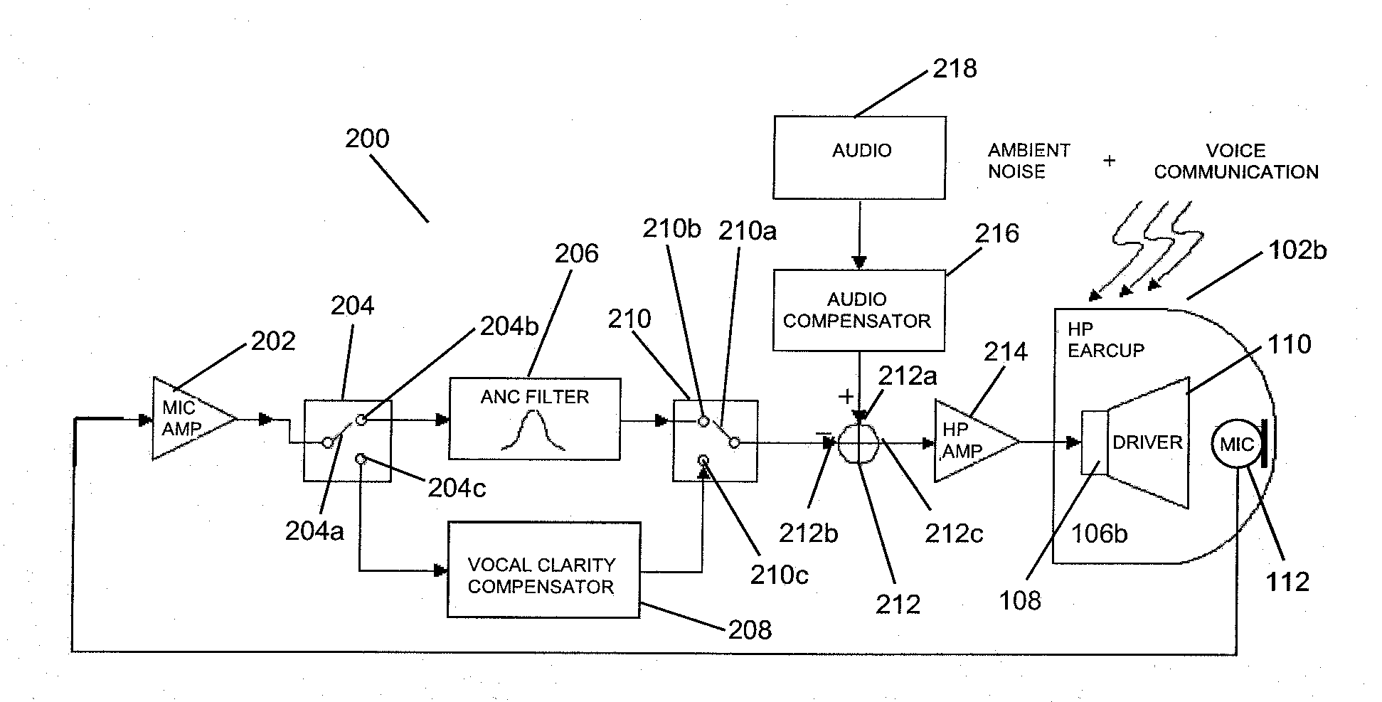 Noise reduction circuit with monitoring functionality