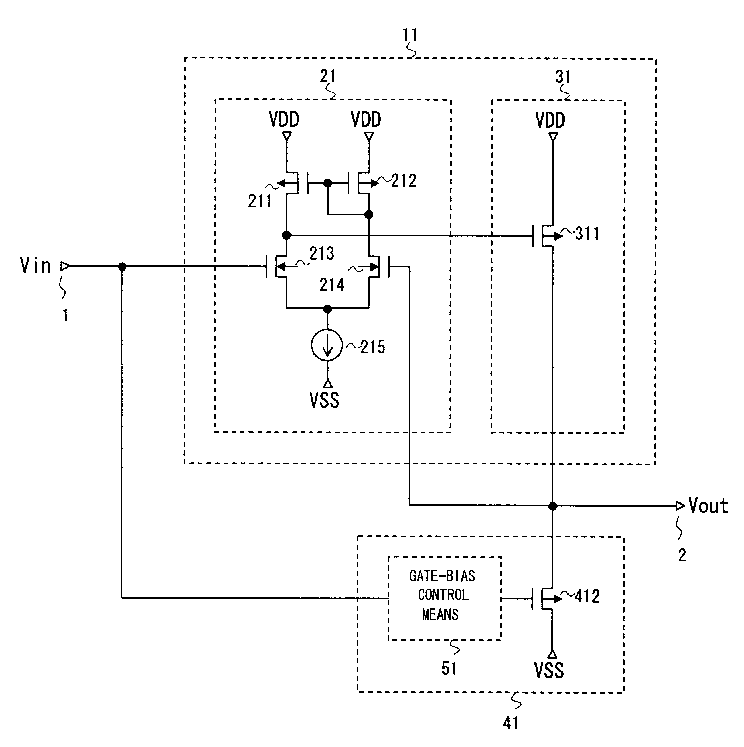 Feedback-type amplifier circuit and driver circuit