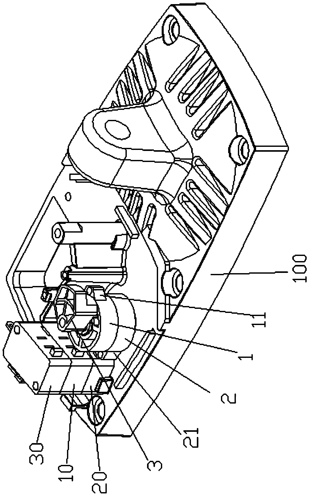 Brake with front outage device