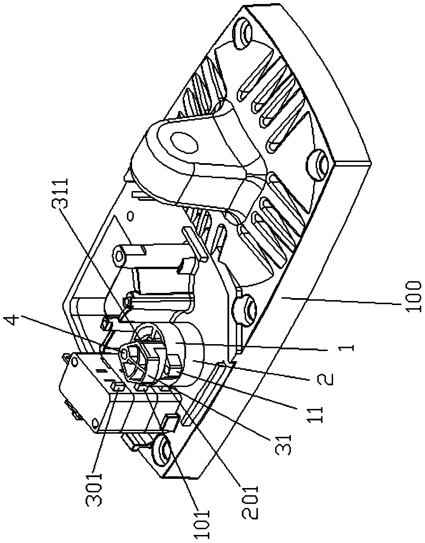 Brake with front outage device