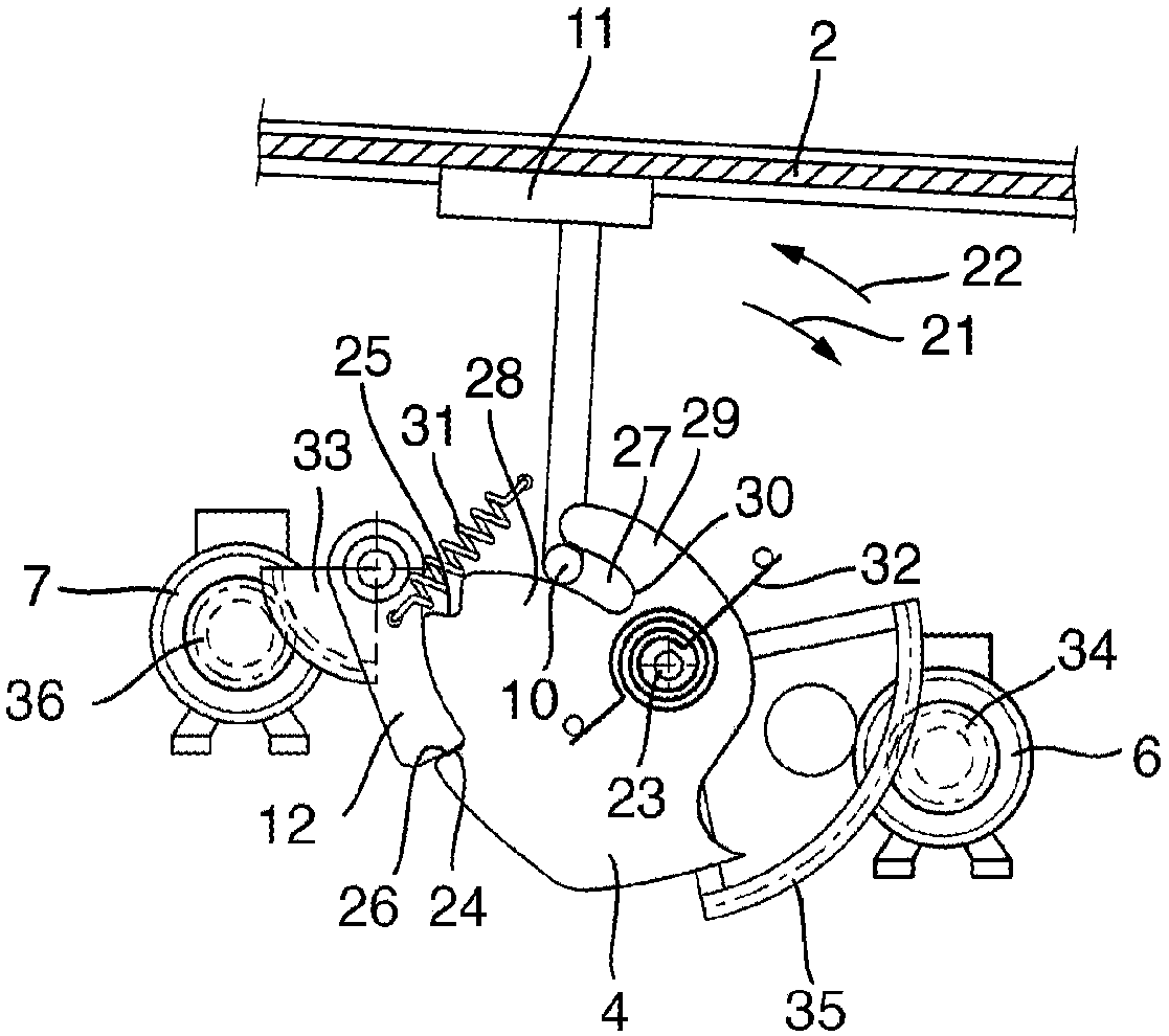 Securing device with a front hood and a bayonet-type closure system