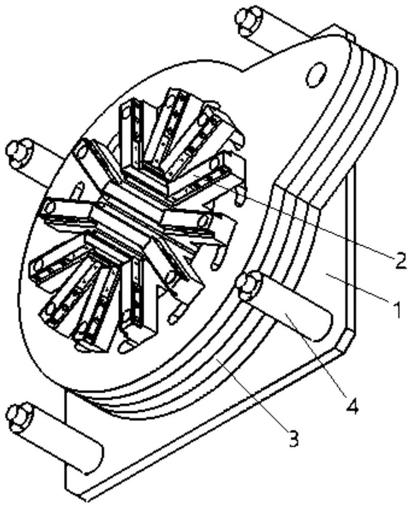 Necking device for automobile three-way catalyst carrier pipe