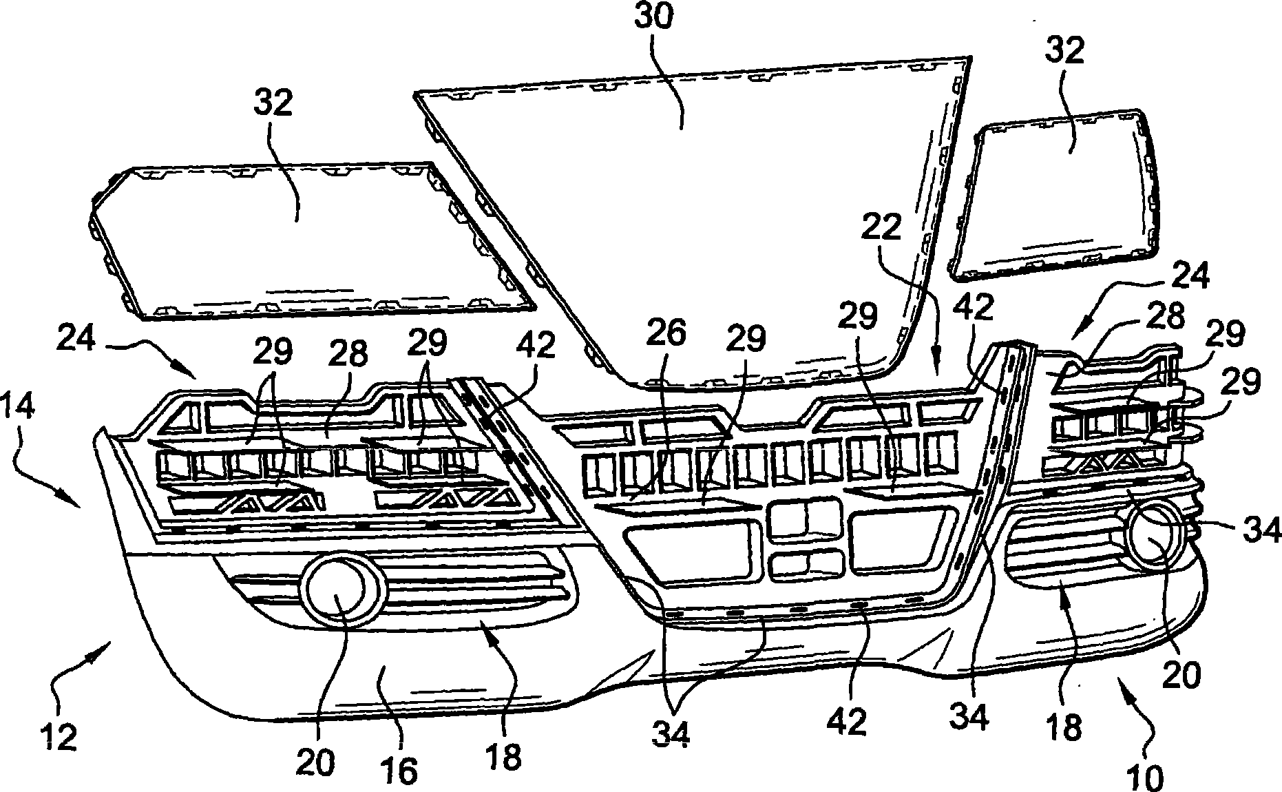 Set of a self-supporting mosaic of an automotive vehicle and at least one body panel, set of at least two self-supporting mosaics and body panel
