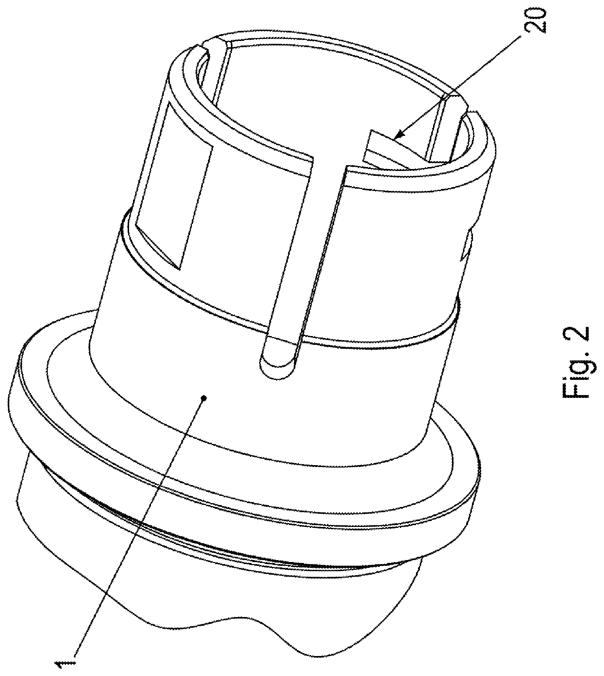 Assembly for connecting an adapter shaft to a shaft in a force-fitting manner using a clamping ring
