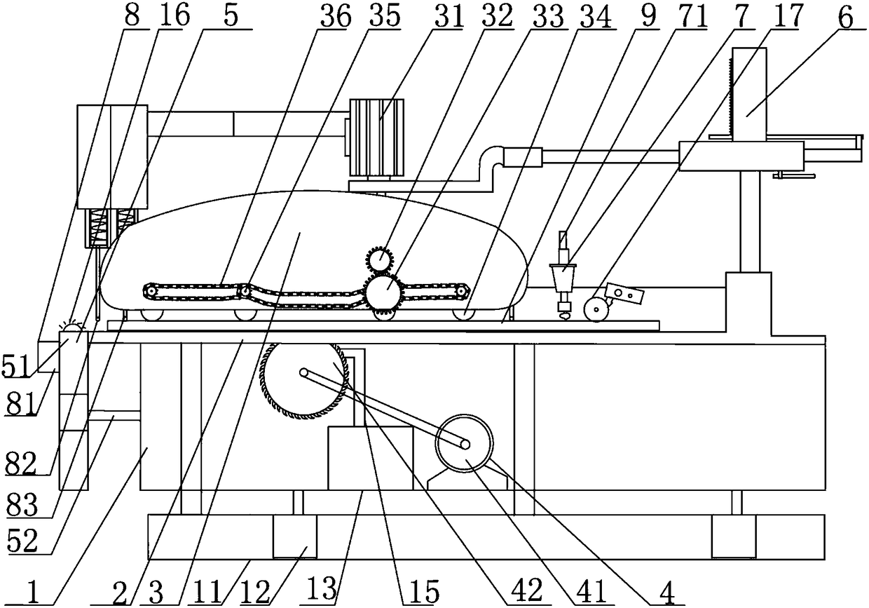 Equipment and control method for automatically feeding, broaching grooves and drawing lines