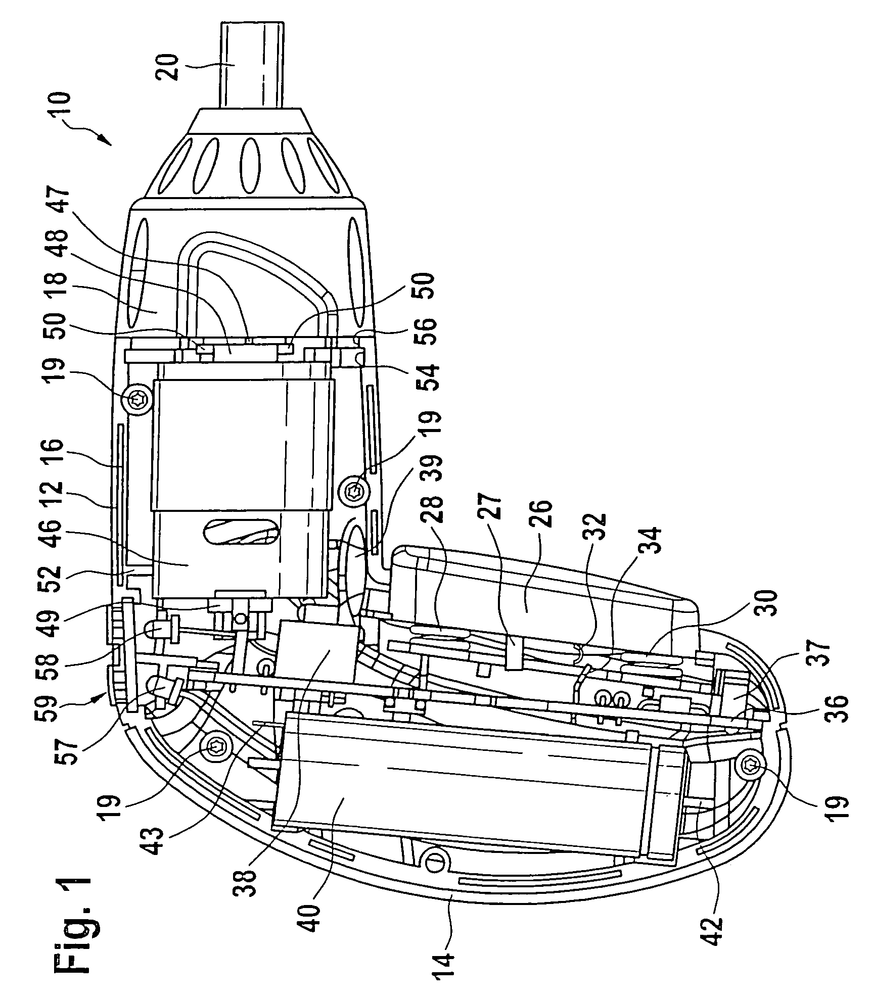 Battery-driven screwdriver with a two-part motor housing and a separate, flanged gear unit