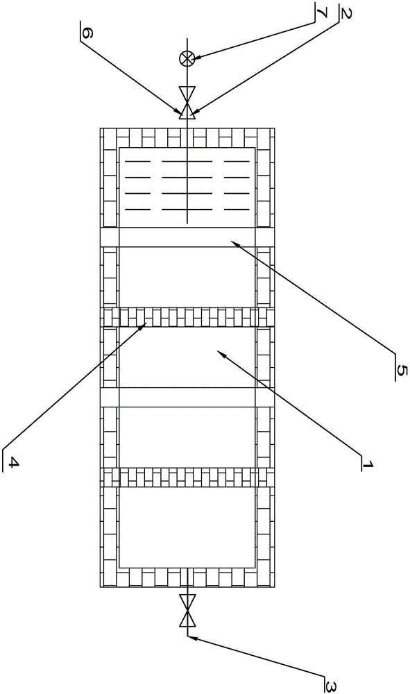 Vertical mixed flow type constructed wetland structure