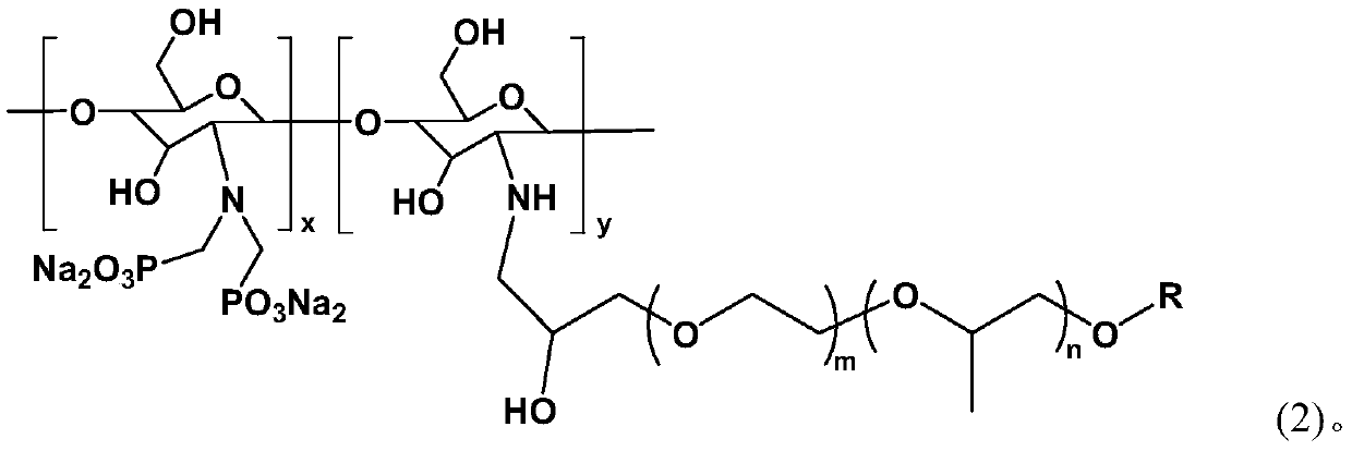 Chitosan oligosaccharide intermediate, preparation method thereof and application of chitosan oligosaccharide intermediate in preparation of phosphonate water reducing agent