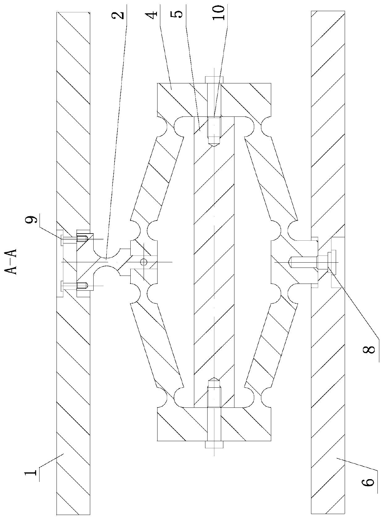A method for adjusting the angle of a rotating platform with a piezoelectrically driven two-dimensional pointing adjustment mechanism with a symmetrical structure