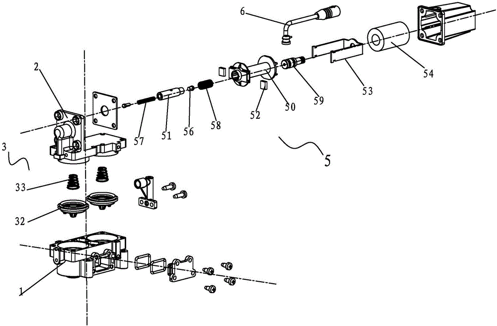 Switching assembly with interlocking water circuit