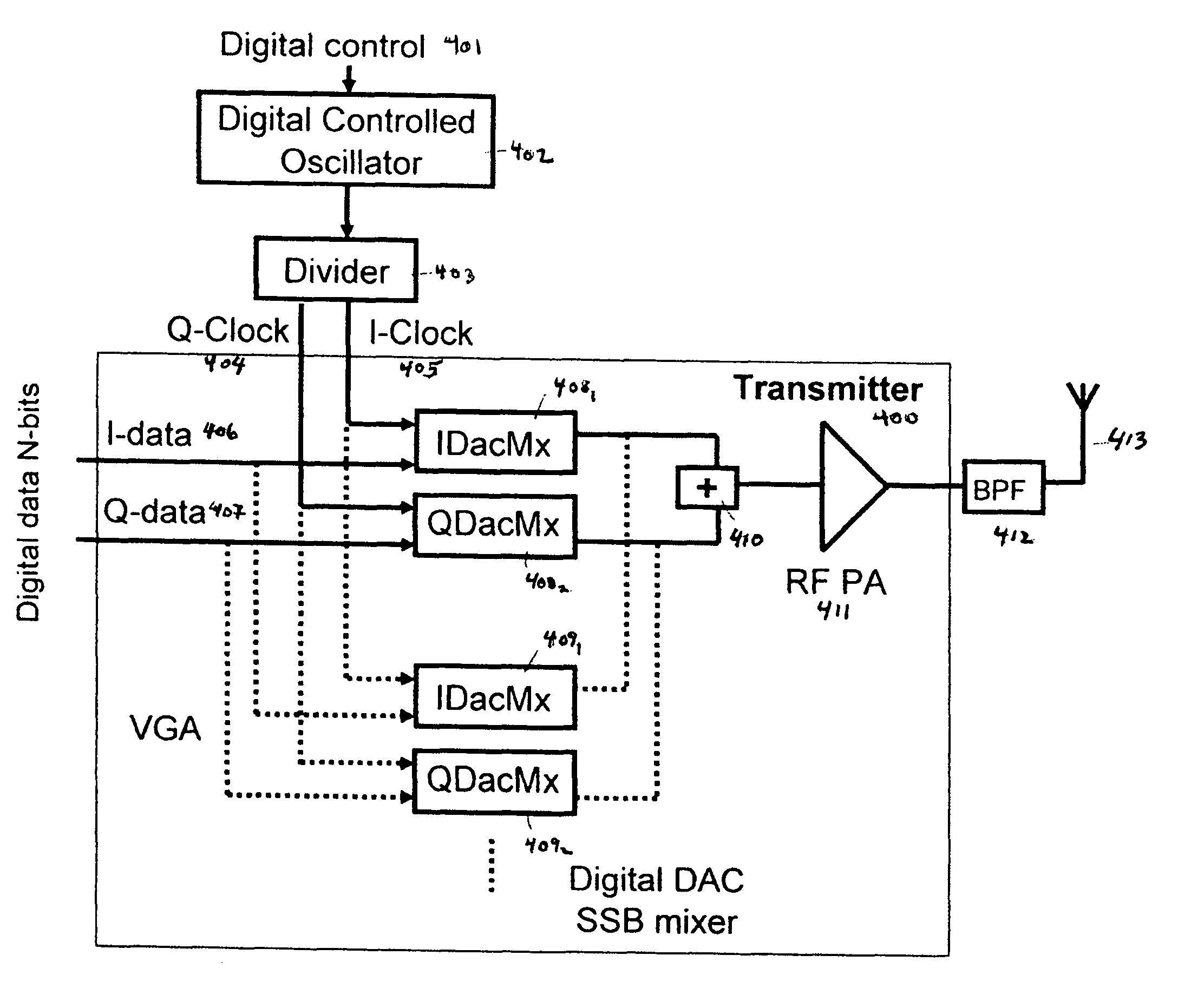 Wireless communication transmitter and system having the same