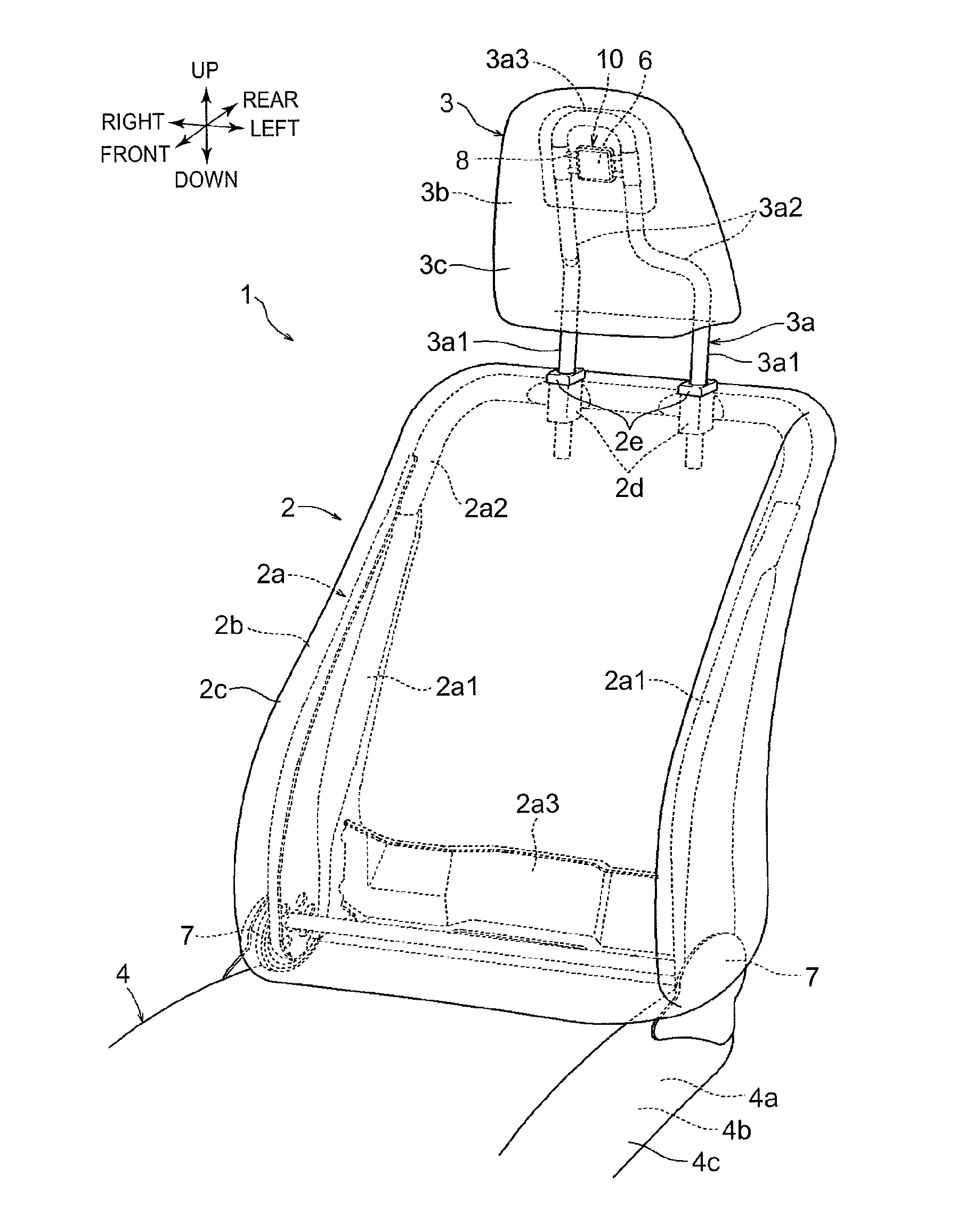 Headrest and method of manufacturing the headrest