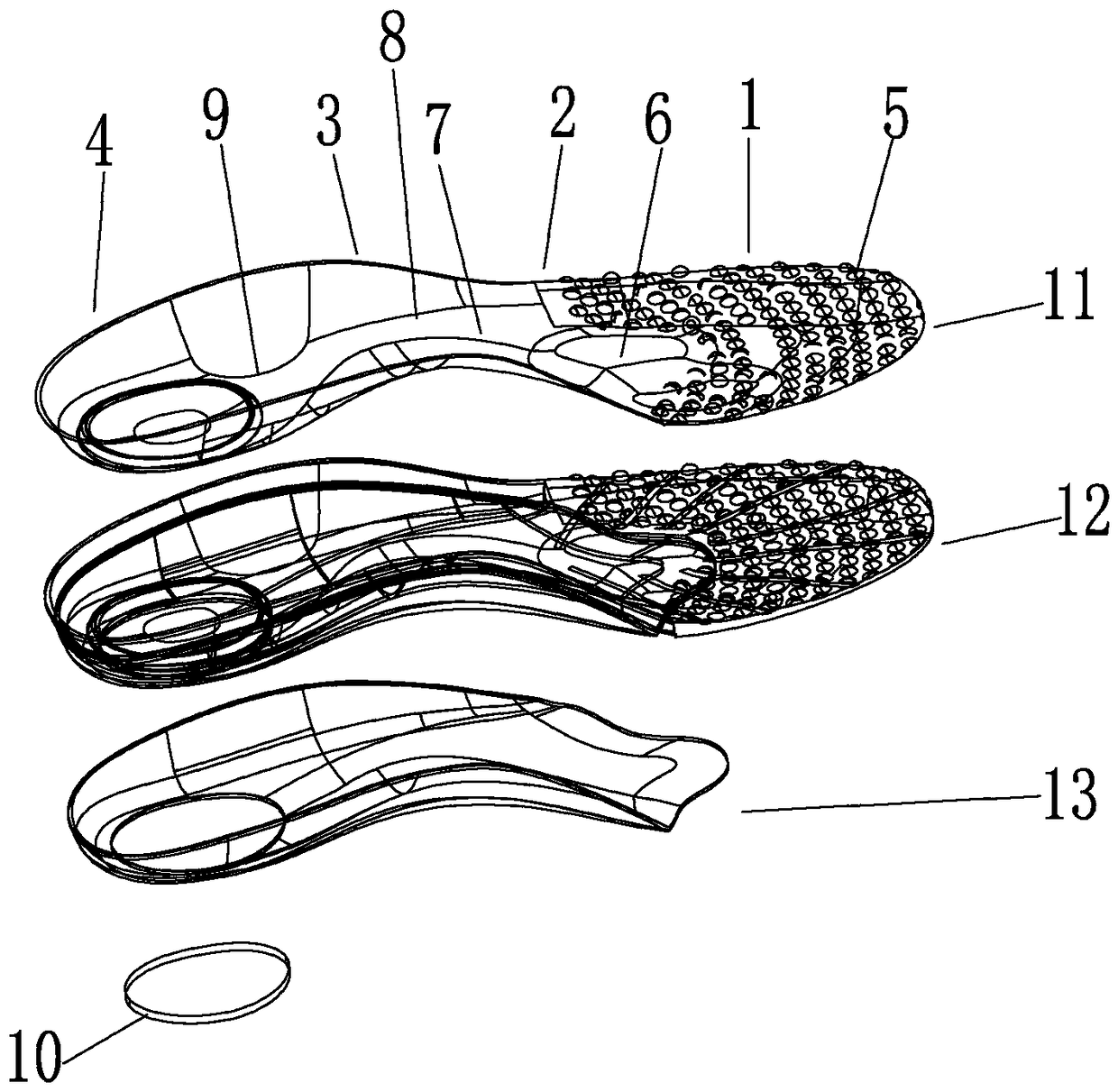 Outdoor mountaineering professional insole