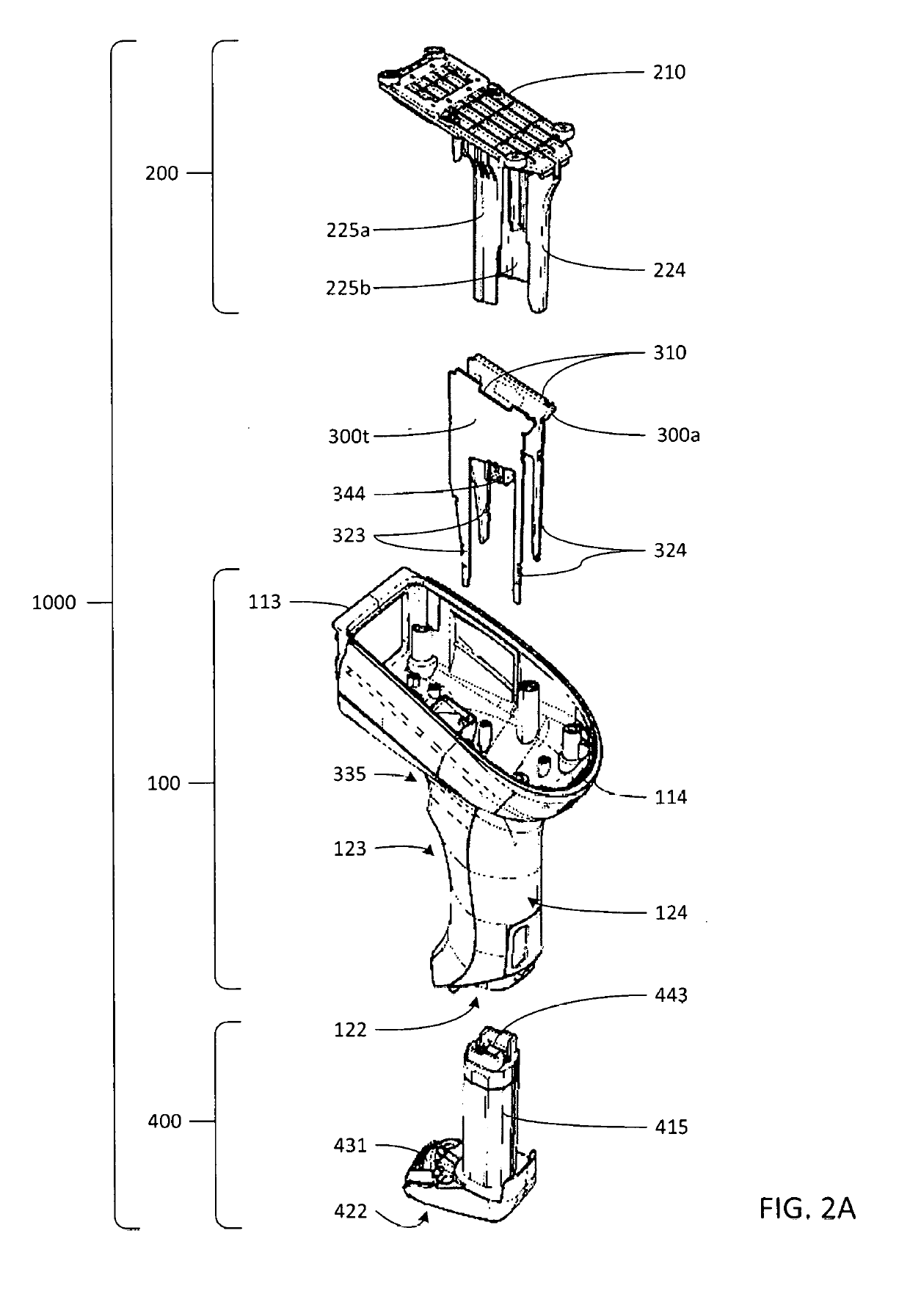 Battery support for a scanning device