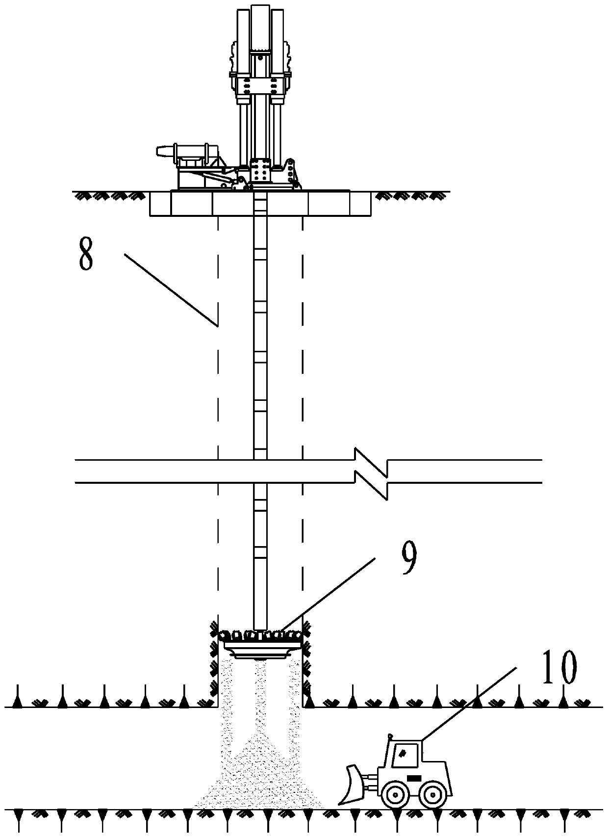 Forward-reverse-forward three-stage drilling mechanical rock breaking and shaft sinking method