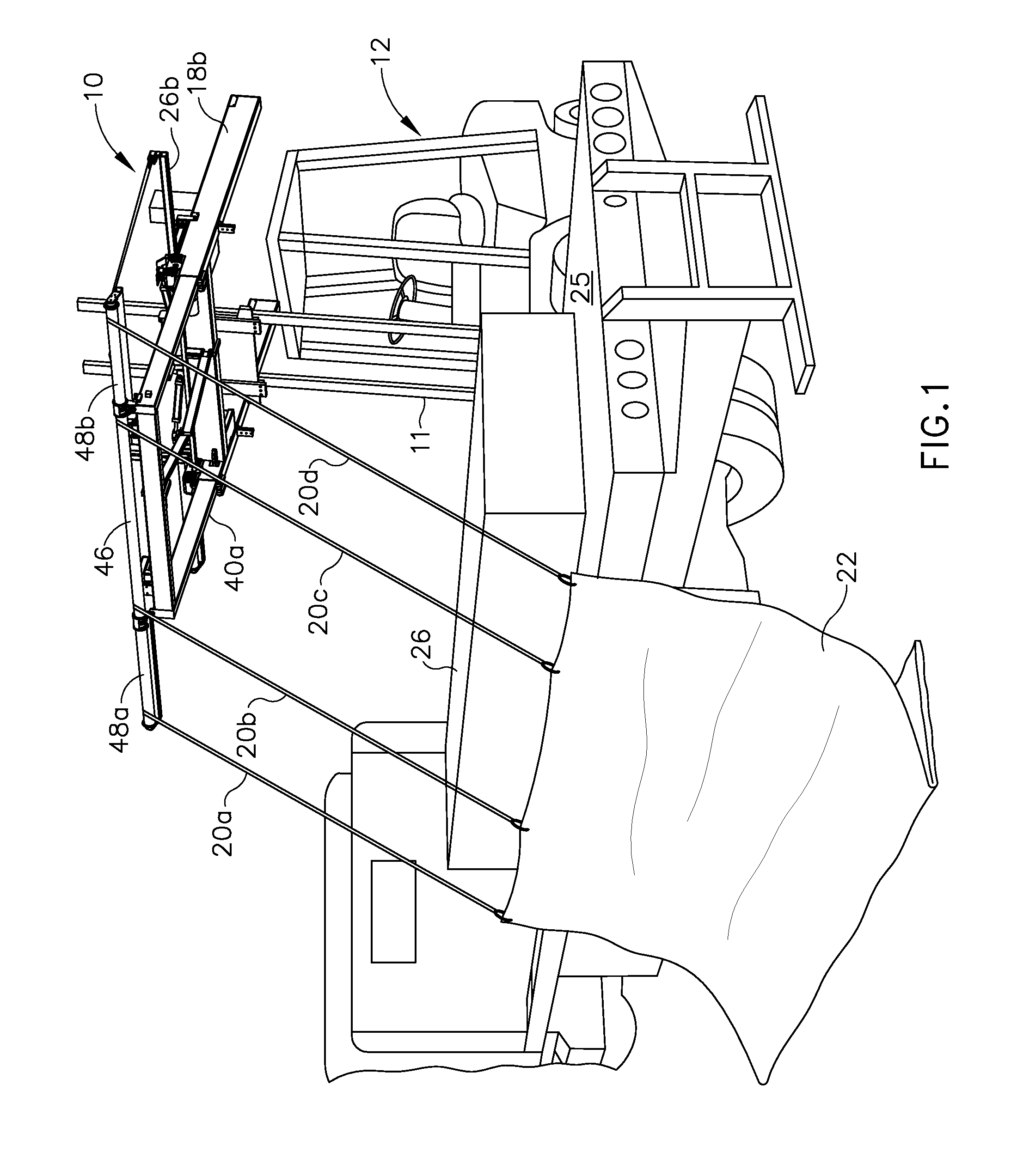 System and method for placing a tarpaulin over a load