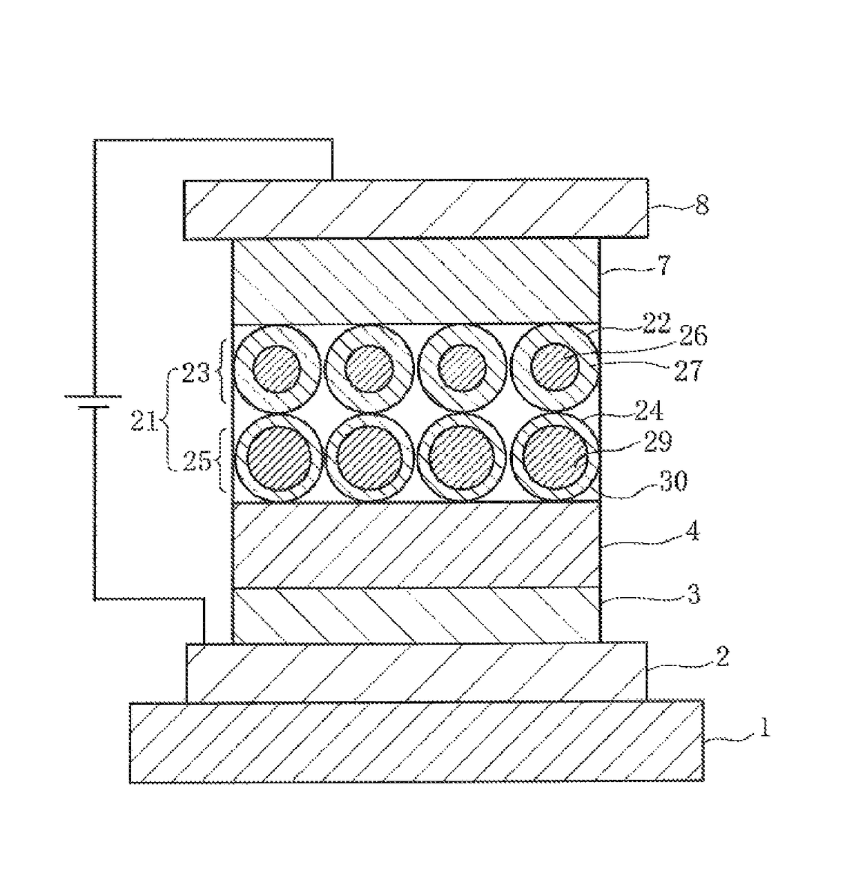 Nanoparticle material and light-emitting device