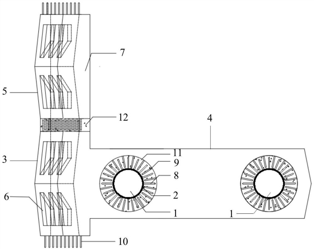 Wave dissipation and scour prevention device for slab-pile bridge and construction method thereof