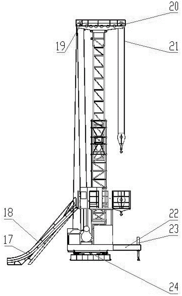 Stepping type self-balancing derrick workover rig