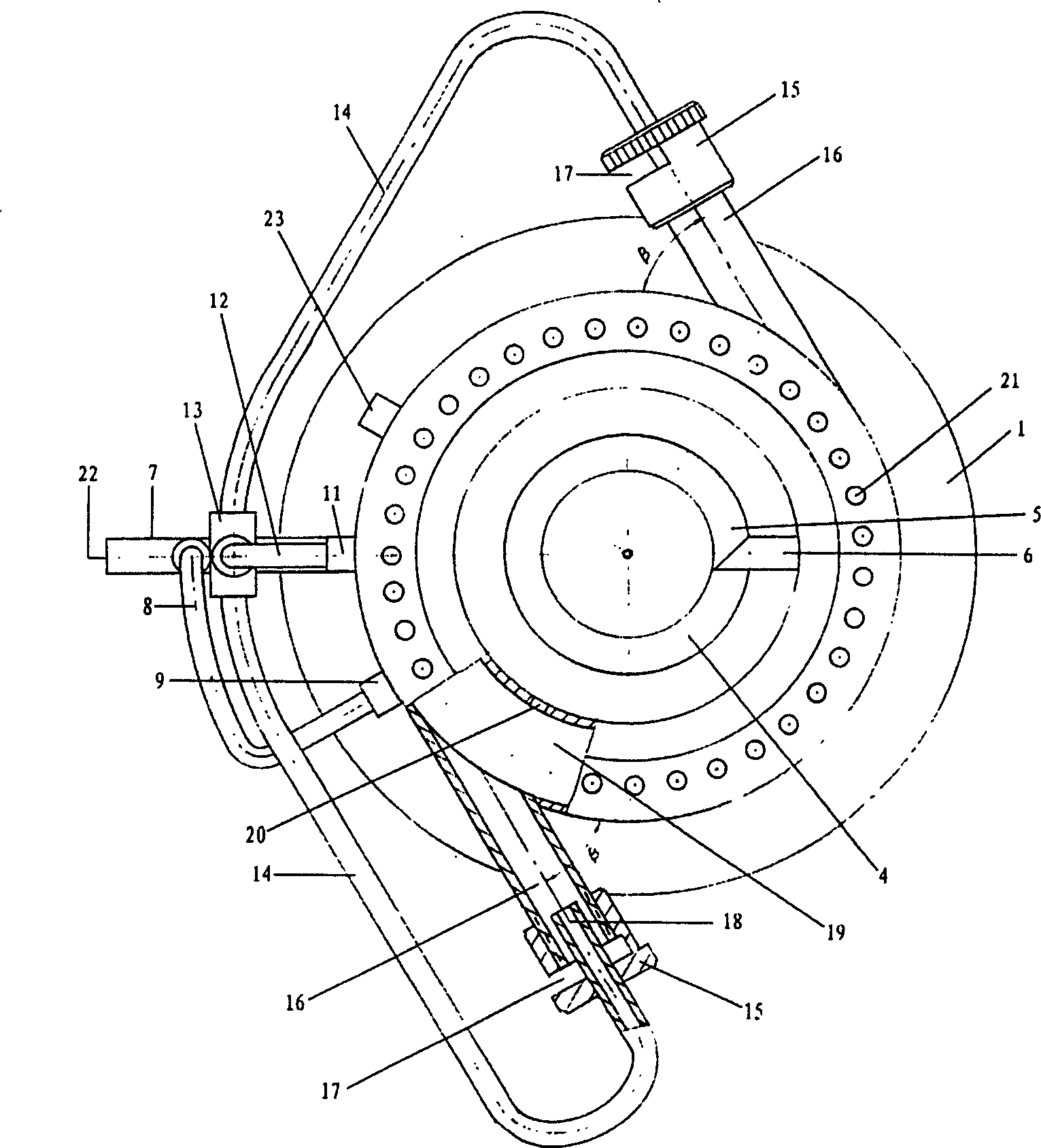 Liquid fuel evaporation and combustion furnace head