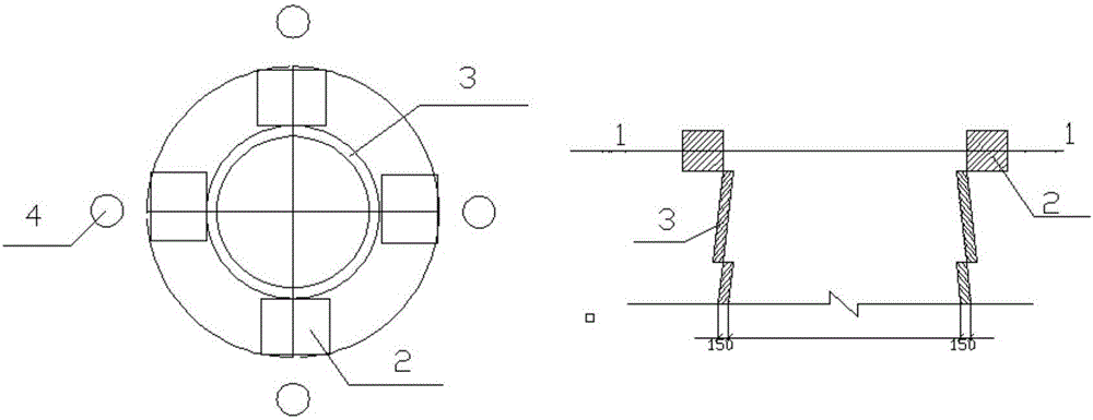 Water abrasive drilling construction method for manual hole digging pile