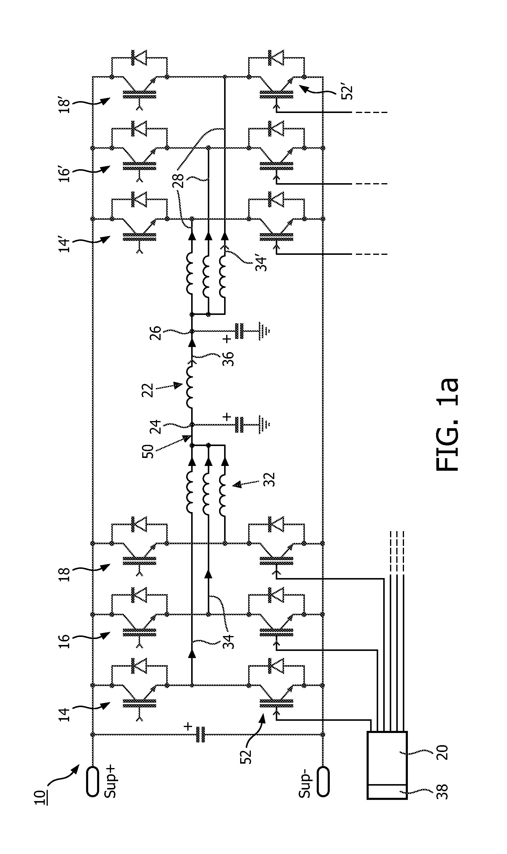 Power converter for powering an MRI gradient coil and method of operating a power converter